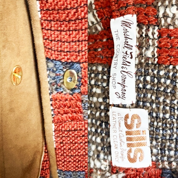 Bonnie Cashin for Sills Coat Abstract Tweed Knit Suede Trim Tie Wrap Waist 60s - Picture 10 of 10